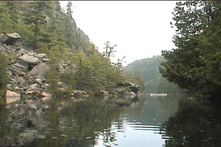 I waited around for someone to canoe into the canyon, so I could use their canoe for scale, but the closest anyone got was a couple at the other end of the wall. 	