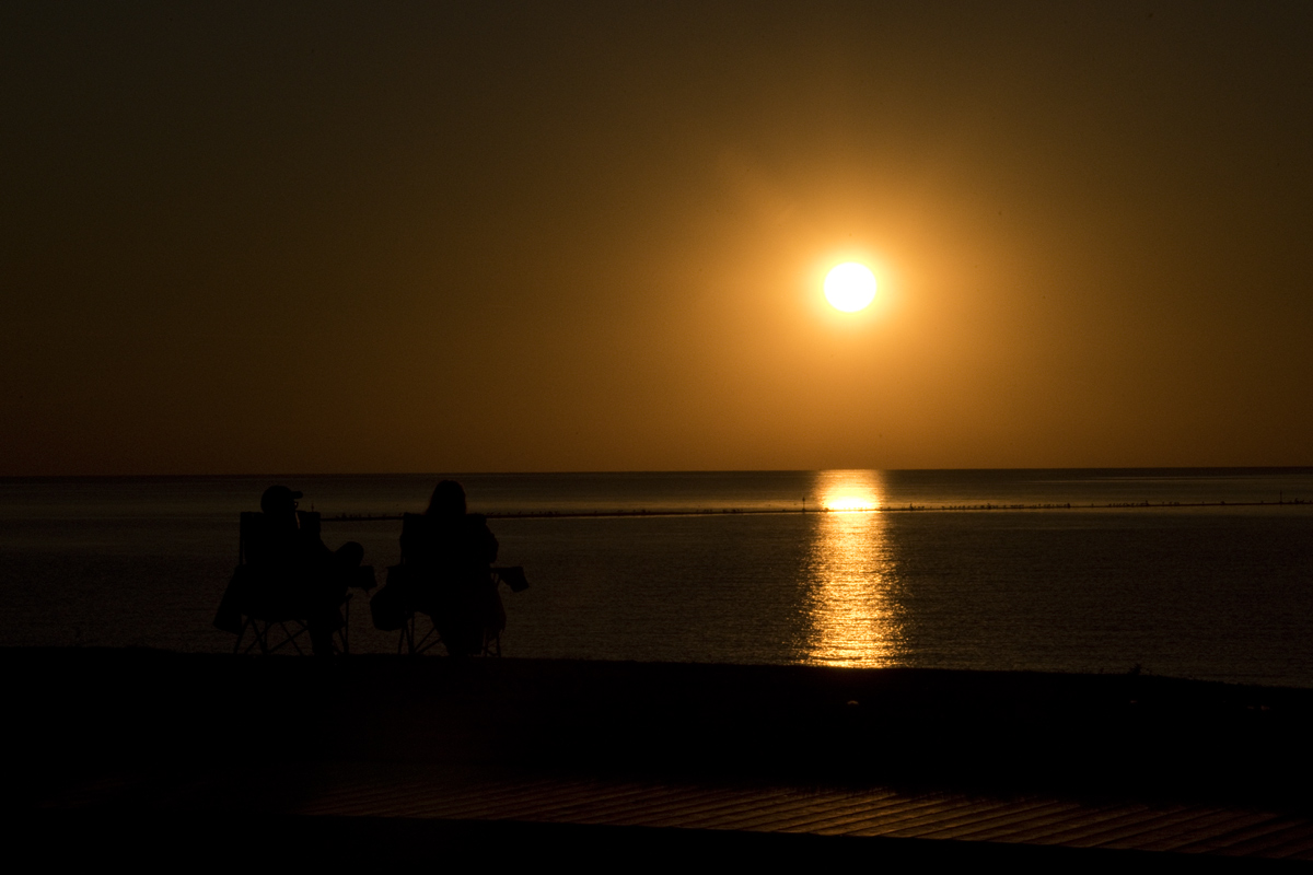 Sept. 20, 2021   Sunset over Lake Huron. I tried a sequence of shots to see if I could capture a "green flash".