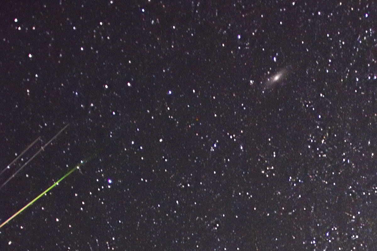 Aug. 14, 2021   A meteor and a familiar pair of satellites that travel side-by-side.